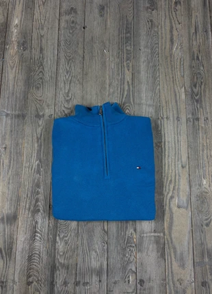 Pull Tommy Hilfiger Half zip 1/4 zip col camionneur | bleu logo brodé | Taille L, marca: Tommy Hilfiger, estado: Bom, tamanho: L, €25.00, €26.95 inclui Proteção do Comprador