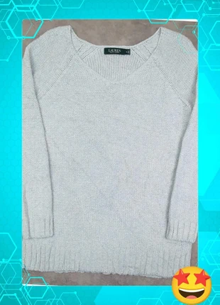 Pull bleu col V coton et acrylique marque Lauren Ralph Lauren taille M femme, brand: Lauren Ralph Lauren, condition: Very good, size: M / 38 / 10, €29.00, €31.15 includes Buyer Protection Pro