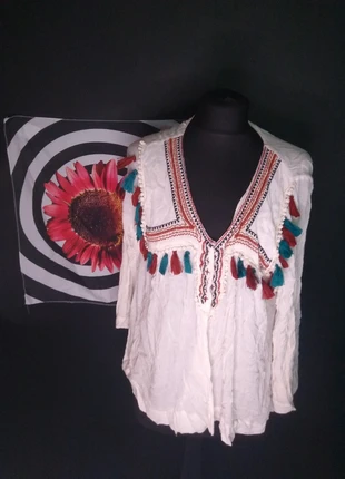 Pull & bear hippy boho tassel cardigan, brand: Pull & Bear, condition: Very good, size: L / UK 16-18, £10.00, £11.20 includes Buyer Protection