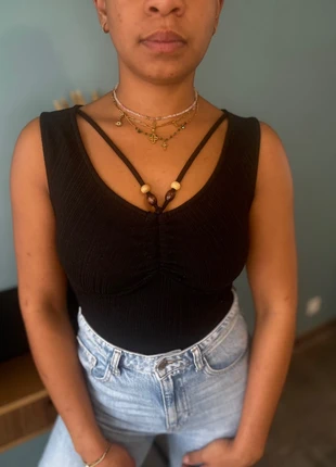 🖤 T-shirt noir à perles, marca: Cache Cache, estado: Nuevo con etiquetas, tamaño: XS / 34 / 6, 8,00 €, 9,10 € Protección al comprador incluida