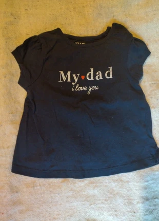 T-shirt à message my dad I love you, marca: Kiabi, estado: Muito bom, tamanho: 3-6 meses / 62 cm, €1.00, €1.75 inclui Proteção do Comprador
