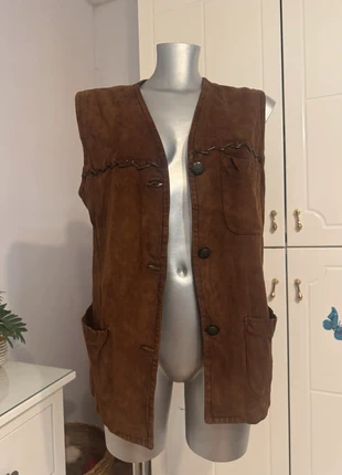 Gilet donna vera pelle scamosciato marrone boho vintage dress y2k, marke: Vera Pelle, zustand: Sehr gut, größe: Sonstige, 25,00 €, 26,95 € inklusive Vinted-Käuferschutz