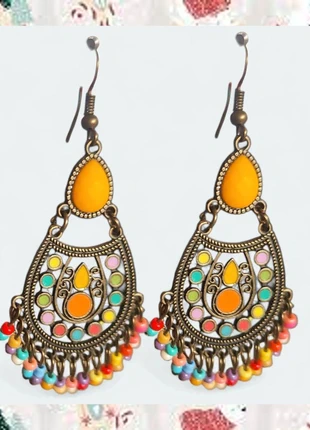 Pendientes bohemios coloridos - estilo festival, marque: Local, état: Neuf sans étiquette, 15,00 €, 16,45 € Protection acheteurs incluse