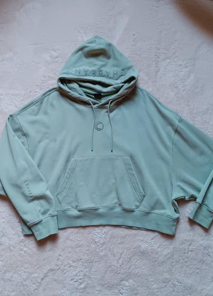 Sweat-shirt à capuche hoddie Chabrand vert d'eau sauge taille XL oversize loose crop top logo brodé, brand: Chabrand, condition: New without tags, size: XL / 42 / 14, €14.00, €15.40 includes Buyer Protection