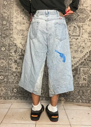 Jort baggy large brodé bleu gangster handmade streetwear hip-hop y2k skater taille 36US, merk: JNCO, staat: Heel goed, maat: L, € 40,00, € 42,70 inclusief Kopersbescherming Pro