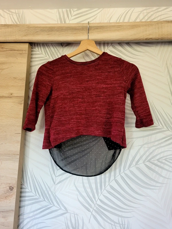 Top fille 2 en 1 Bordeaux et noir C&A 9-10ans
