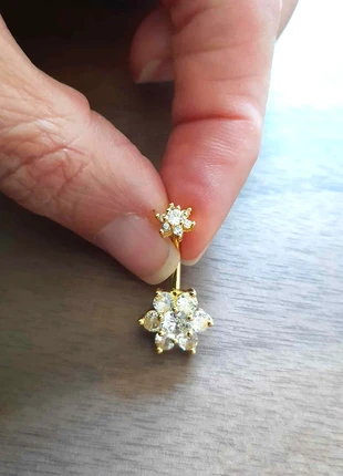 Piercing nombril doré double fleur zircon – neuf, brand: Fantaisie, condition: New without tags, €5.50, €6.48 includes Buyer Protection
