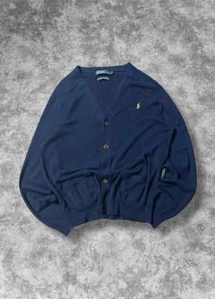 Cardigan Ralph Lauren bleu marine logo brodé jaune 100% coton - L, marque: Ralph Lauren, état: Neuf sans étiquette, taille: L, 69,90 €, 74,10 € Protection acheteurs incluse