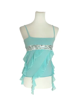 vintage sequin top ruffled fairy y2k, marca: Vintage Dressing, estado: Muito bom, tamanho: XS / 34 / 6, €23.00, €24.85 inclui Proteção do Comprador