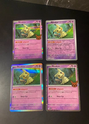 4 mimikyu kaarten, marque: Pokémon, état: Très bon état, 1,50 €, 2,28 € Protection acheteurs incluse