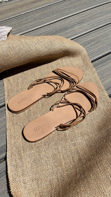 Genuine leather tan strap sandals 1