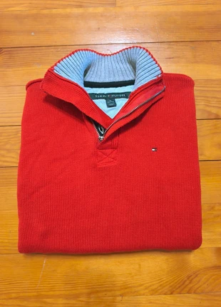 Pull Tommy Hilfiger - Half Zip 1/4 Zip - Col camionneur - Rouge - Taille S, brand: Tommy Hilfiger, condition: Very good, size: S / 36 / 8, €34.99, €37.44 includes Buyer Protection