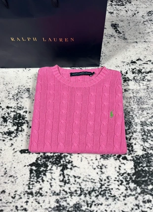 Pull à Maille Torsadés Tressés Cable Knit Ralph Lauren Col Rond Rose | Logo Brodé Vert | Taille S, marque: Ralph Lauren, état: Très bon état, taille: S / 36 / 8, 48,99 €, 52,14 € Protection acheteurs incluse