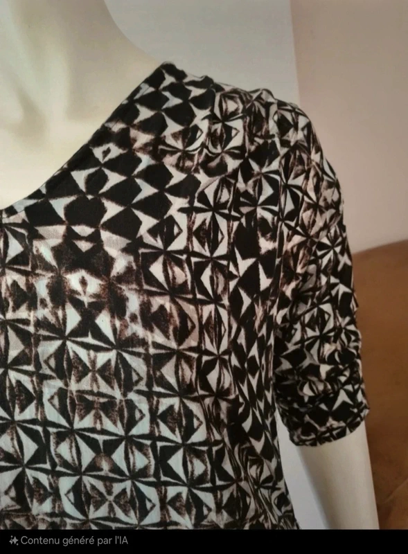 Robe graphique noir et blanche 38 - photo numéro 5