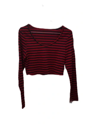 Striped red and black long sleeve alternative top size S, marca: Alternative, estado: Muito bom, tamanho: S / 36 / 8, €11.00, €12.25 inclui Proteção do Comprador