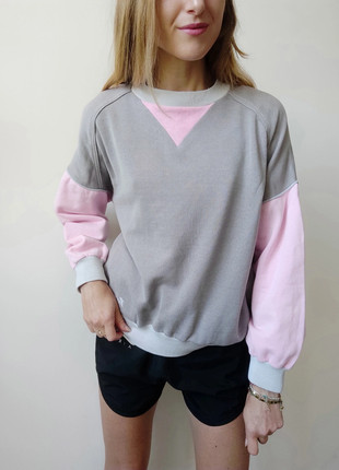 Sweat crewneck vintage 90s – Femme – Gris & rose – Taille S, marque: Vintage Dressing, état: Très bon état, taille: S / 36 / 8, 23,00 €, 24,85 € Protection acheteurs incluse