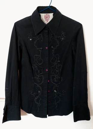 Chemise noire One Bubble ornée , brand: One Bubble, condition: New without tags, size: S / 36 / 8, €20.00, €21.70 includes Buyer Protection