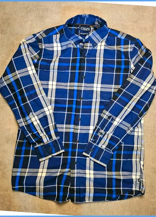 Chemise chaps manche longue à carreaux bleu Taille m homme, merk: CHAPS, staat: Heel goed, maat: M, € 7,90, € 9,00 inclusief Kopersbescherming