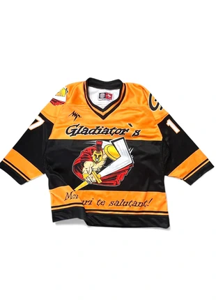 Maillot hockey Gladiator’s – design guerrier orange/noir, merk: Vintage, staat: Heel goed, maat: XS, € 45,00, € 47,95 inclusief Kopersbescherming Pro