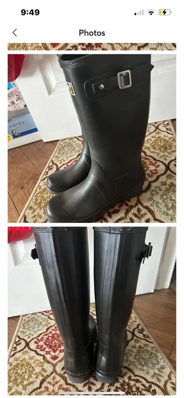 Excellent condition Eddie Bauer Womens Sz 11 Tall black rain boots 1