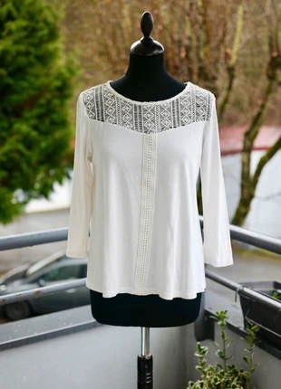 Haut blanc Maison 123 – Taille M – Superbe empiècement dentelle, marque: Maison 123, état: Très bon état, taille: M / 38 / 10, 5,00 €, 5,95 € Protection acheteurs incluse