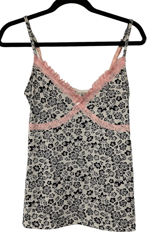 Marilyn Monroe brand floral camisole with pink lace trim - Vinted