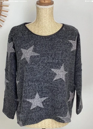 Pull doux gris à étoiles argentées – coupe l, marque: Cloothes, état: Très bon état, taille: M / 38 / 10, 11,00 €, 12,25 € Protection acheteurs incluse