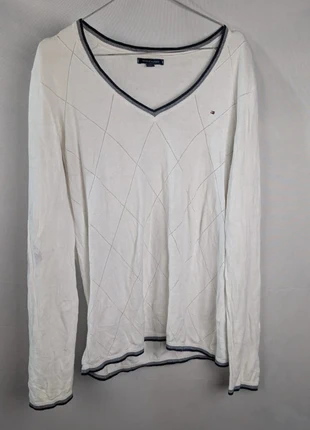 pull tommy hilfiger col v blanc taille L, marque: Tommy Hilfiger, état: Très bon état, taille: L / 40 / 12, 9,10 €, 10,26 € Protection acheteurs incluse