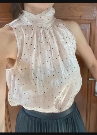 Top col lavallière fêtes, merk: Zara, staat: Nieuw met prijskaartje, maat: S / 36 / 8, € 15,00, € 16,45 inclusief Kopersbescherming