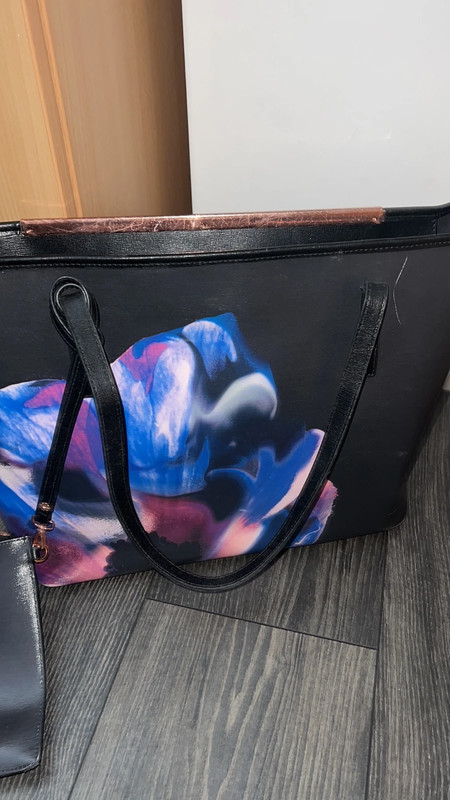 Ted Baker black/floral tote bag - Vinted