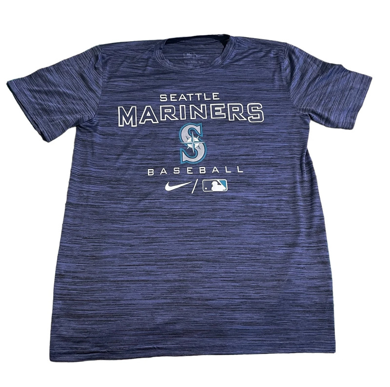 Seattle Mariners Shirt Men Small Blue Nike Dri-Fit MLB Baseball Lightweight Tee 1