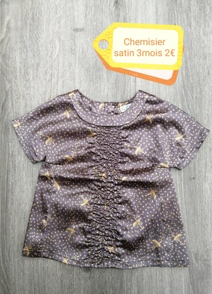 Chemisier satin 3mois , brand: Kitchoun, condition: Very good, size: 1-3 months / 56 cm, €2.00, €2.80 includes Buyer Protection