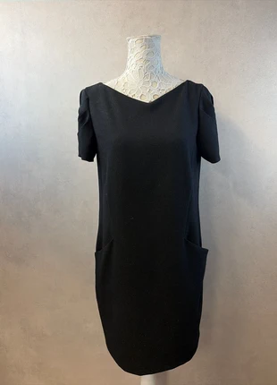 Robe noire élégante manches travaillées chic soirée – Promod – Taille 40 H1, merk: Promod, staat: Heel goed, maat: M / 38 / 10, € 18,00, € 19,60 inclusief Kopersbescherming Pro