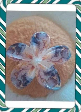 Pince cheveux fleur – violet marbré jaune, marque: PAS, état: Neuf sans étiquette, 2,10 €, 2,91 € Protection acheteurs incluse