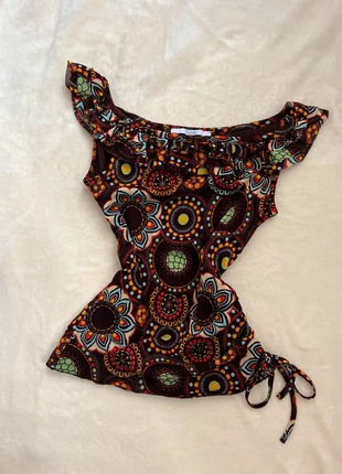 y2k brown top, brand: Xanaka, condition: Very good, size: S / 36 / 8, €14.00, €15.40 includes Buyer Protection