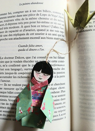 Marque pagd kokeshi et grue en origami #22vert, marca: Origami, estado: Nuevo con etiquetas, 5,00 €, 5,95 € Protección al comprador incluida