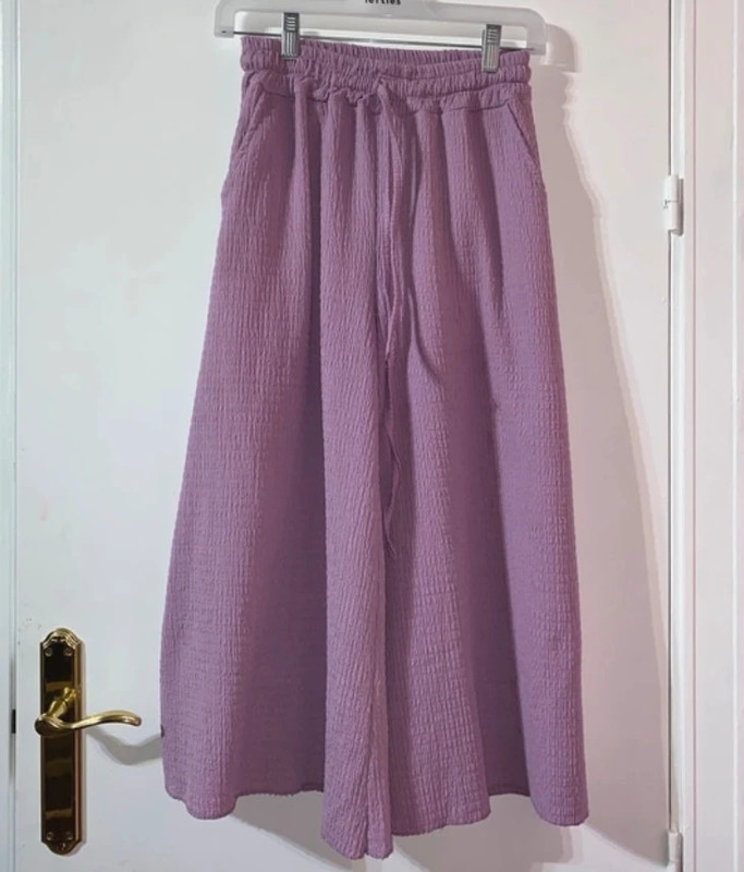Pantalón ancho suelto lila 1