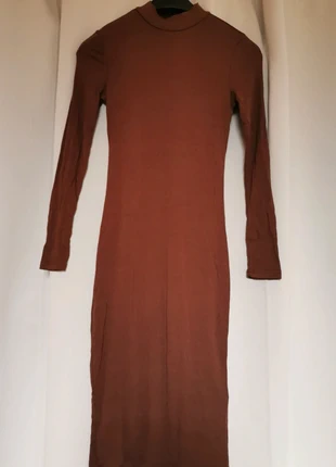 Robe côtelée longue Shein marron col cheminée/roulé taille S , marque: Shein, état: Neuf sans étiquette, taille: S / 36 / 8, 5,00 €, 5,95 € Protection acheteurs incluse