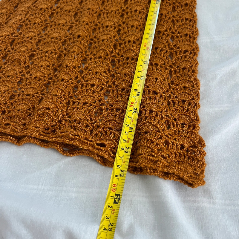 Burnt orange hand-knit blouse 3