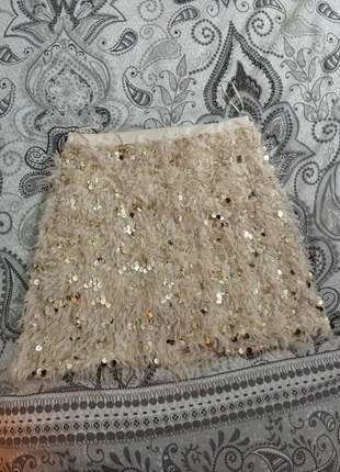 Cream and gold mini skirt, brand: Primark, condition: New without tags, size: XS / US 2, $2.66, $3.49 includes Buyer Protection