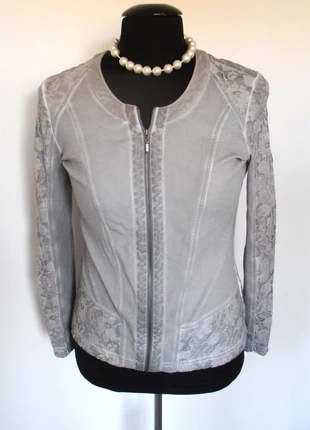 Gerry Weber - prachtig grijs stretch vest kanten mouw - 40, marque: Gerry Weber, état: Très bon état, taille: L / 40 / 12, 14,50 €, 15,93 € Protection acheteurs incluse