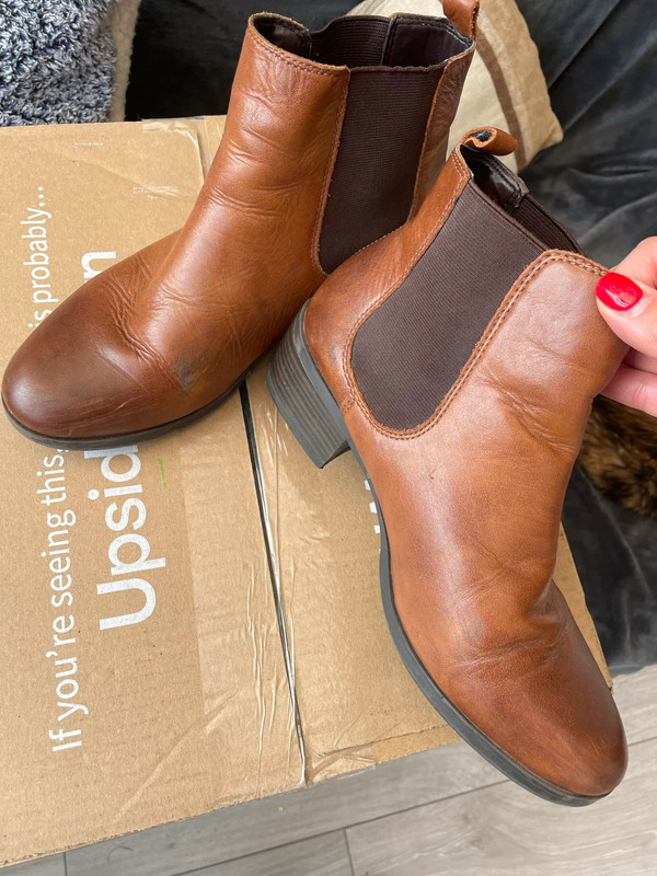 m s footglove brown leather upper boots Vinted