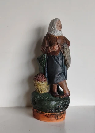 Statuette ancienne en terre cuite – Souvenir de bord de mer (Onival) signée, merk: Souvenir de bord de mer, staat: Goed, € 35,00, € 37,45 inclusief Kopersbescherming