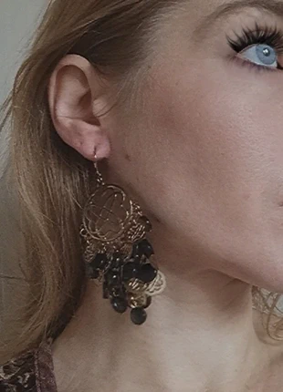 💎 boucles d'oreilles fantaisie tendance femme noir doré cuivré, marke: ancien, zustand: Sehr gut, 13,00 €, 14,35 € inklusive Vinted-Käuferschutz