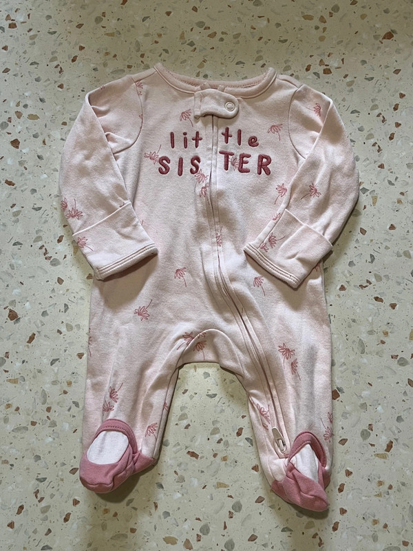 Carter's Baby Girl Pink Little Sister Sleep & Play Pajama Size Newborn 5