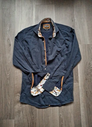 Herenoverhemd Maat L, donkerblauw, marca: Wam Denim, estado: Muito bom, tamanho: L, €3.00, €3.85 inclui Proteção do Comprador