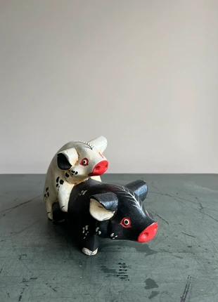 Vintage Hand Painted Wooden Pig Sculpture, marca: unknown, estado: Bueno, 25,00 €, 26,95 € Protección al comprador incluida