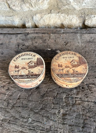 Lot de 2 Boîtes en Métal Vintage Caramels au Lait Raquillet Chabas Carpentras, marque: Vintage Chic, état: Bon état, 5,00 €, 5,95 € Protection acheteurs incluse