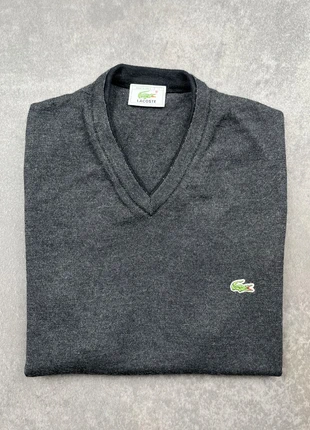 Pull sans manches Lacoste à col V laine gris noir taille S Homme, brand: Lacoste, condition: Good, size: S, €19.90, €21.60 includes Buyer Protection