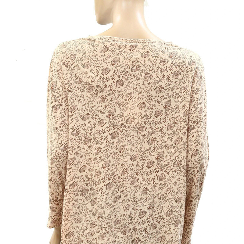 The Great The Sleep Henley Blouse Top Long Sleeve Cotton Print Resort S-1 266618 4